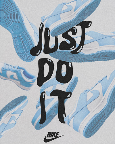 Just Do It - Nike Poster Design bubble text graphic design just do it nike poster design typography wall art