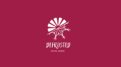 Defrosted Logo flower seeds flowers graphic design logo design package branding packaging design zinnia seeds