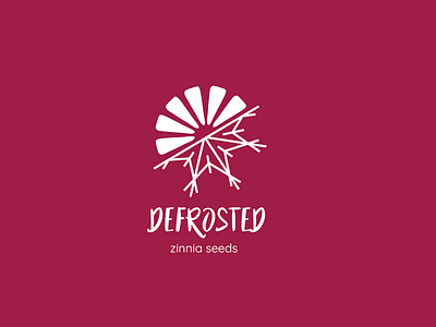 Defrosted Logo flower seeds flowers graphic design logo design package branding packaging design zinnia seeds