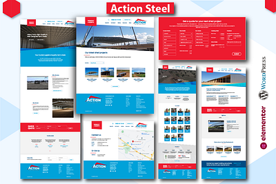 Action Steel - WordPress Business Website branding business website elementor ui ux website wordpress