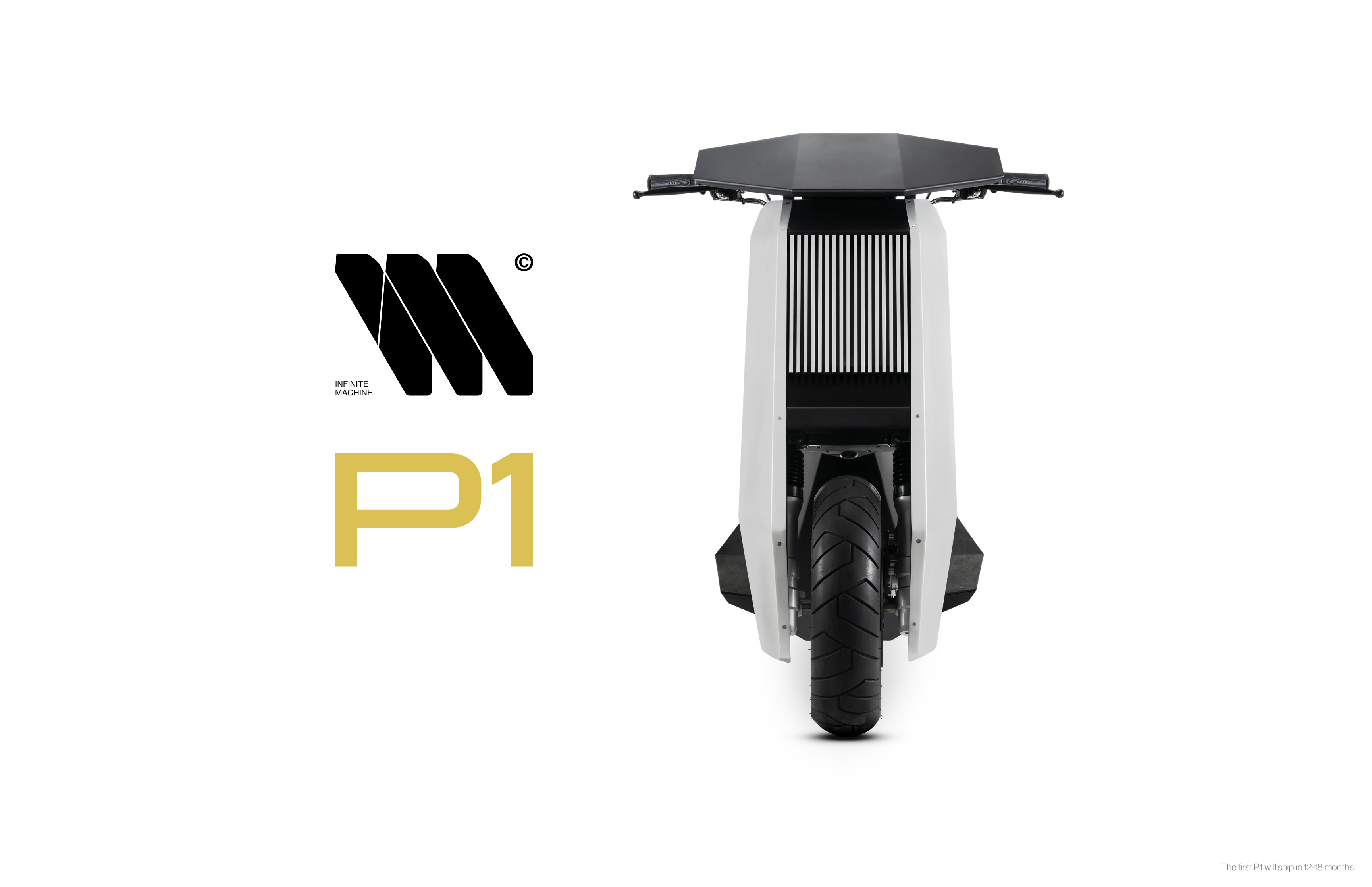 P1 branding brutalism bw countdown cyber electric futuristic geometric infinite machine logo machine minimal model p1 promo scooter web website