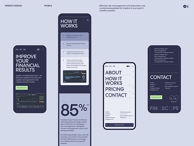 Finoscope. Web design branding crypto fintech it startup landing layout mobile ui web