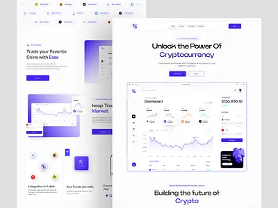 Landing Page Design - Cipherxchange UI b2b b2c beautiful blue c2c card ui crypto cryptocurrency dashboard landing page ecommerce fintech graphic design illustration landing page minimalistic saas seller sleek ui uiux