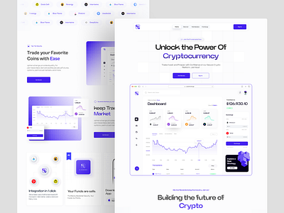 Landing Page Design - Cipherxchange UI b2b b2c beautiful blue c2c card ui crypto cryptocurrency dashboard landing page ecommerce fintech graphic design illustration landing page minimalistic saas seller sleek ui uiux