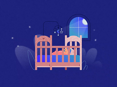 Sweet Dreams animation baby crib illustration mobile sleep