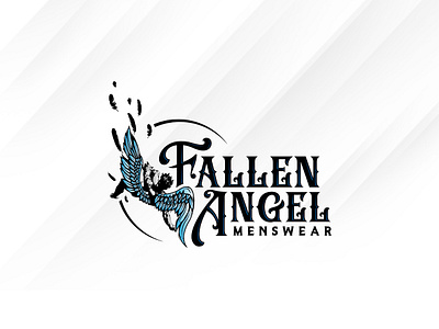 Fallen Angel Menswear Logo angel angel logo angel wings branding fallen angel illustration logo logo design wings