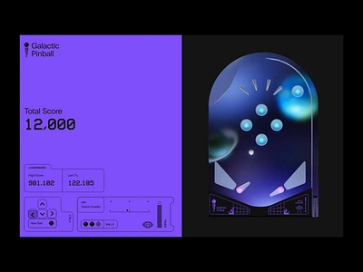Galactic Pinball 3d after effects animation arcade blender blur galaxy glass glitch glows physics pinball planets retro rigid body score space synthwave web design windows 98