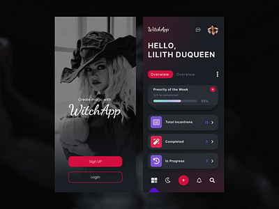 WitchApp app branding graphic design logo mobile ui ux