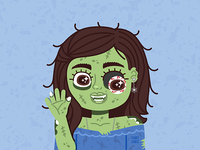 Zombie adobe illustrator flat illustration halloween illustration illustrationvectorial woman illustration woman portrait zombiegirl