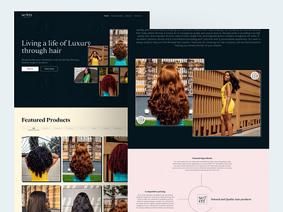 Se7en Raw Hair hair landing page lifestyle ui website