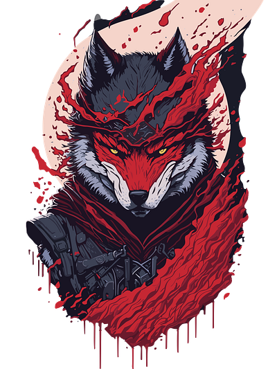 Blood Wolves Warrior Illustration adobe ai characterdesign colorful design digitalart illustration photoshop sword wolves