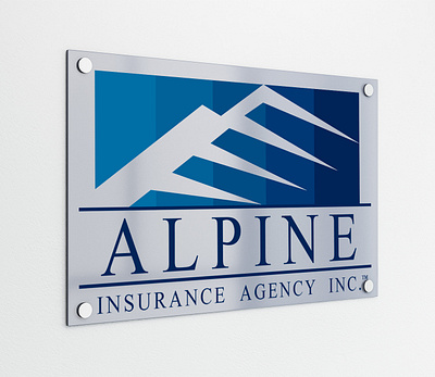 Alpine Insurance Agency adobe alpine blue branding graphic design illustrator logo mountain