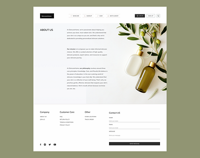 About Us | Skincare Website about us minimal olive organic organic skincare skincare ui ux web design white