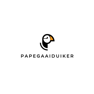 The Papegaaiduiker Puffin BIrd logo abstract illustration logo minimal modern puffin bird logo