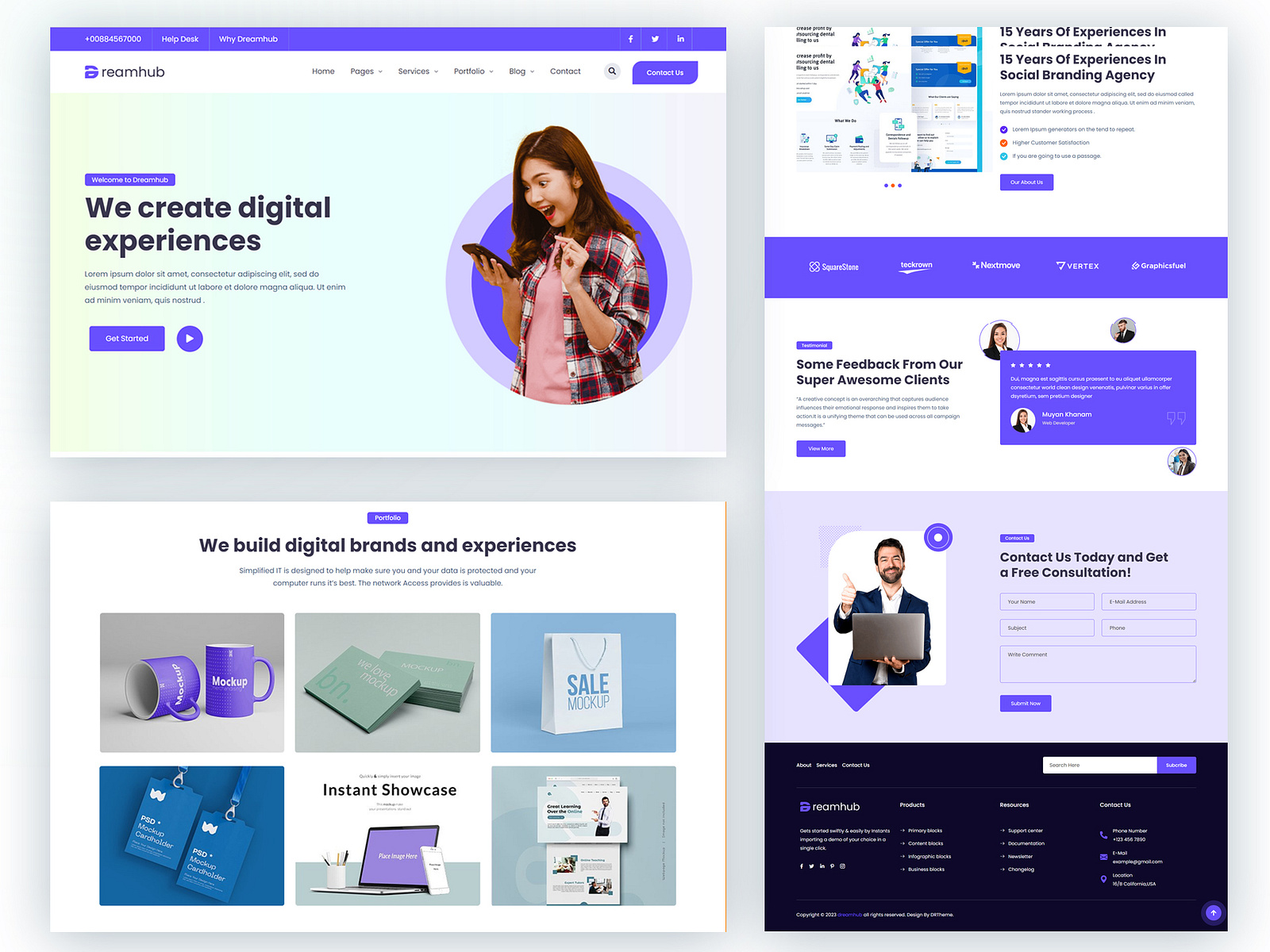 Branding Agency Website Template by Hossen Babu Orfe Hira on Dribbble