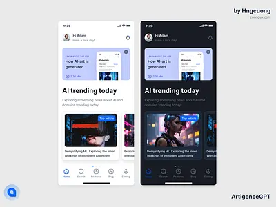 ArtigenceGPT app ui ui design ux ui design
