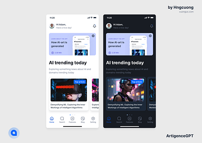 ArtigenceGPT app ui ui design ux ui design