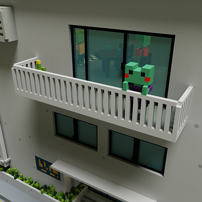 🐸 🏙️ 🐸 | frog neighbourhood 3d frogcore magicavoxel voxel