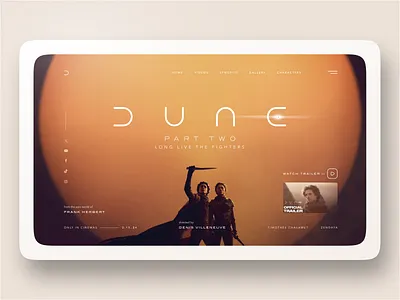 Dune: Part II - Web Concept Design arrakis chile concept web dune dune part ii dunemovie epic science fiction figma frankherbert graphic design movie paulatreides photoshop science fiction timotheechalamet typography ui warner web design zendaya