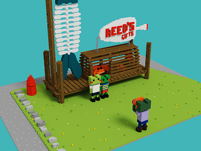 reed's gifts 3d magicavoxel old roadside pictures bot voxel