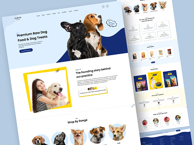 Dog Treats Website Design🐶 branding dog products website doghealth doghotel ecommerce food products graphic design landing page logo pet care products uiux user interface