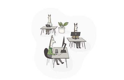 Llama Office Illustration llama illustration product illustration