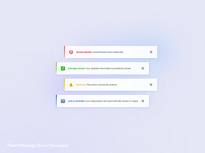Day 11 - Flash Message (Error/Success) | 100 days UI challenge 100daysuichallenge app design figma flash message noti notification popup ui ui design ux design ux ui web design