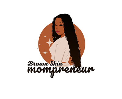 Logo Design for Beauty Brand Brown Skin mompreneur black girl logo girl logo mom logo women logo