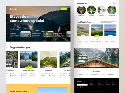 Travel Landing Page agency website artiflow booking homepage tourism ui uiux website design