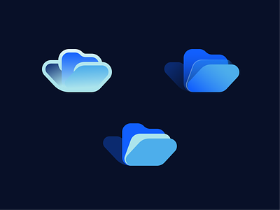 cloud + folder 3d blue blue gradient cloud contour flat fold folder geometric gradient icon illustrator light blue logo logo design monochrom monochromatic smooth corners work
