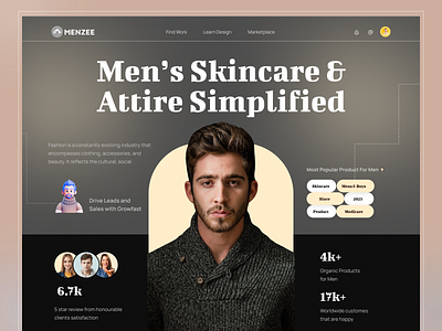 Fashion & Skincare Landing Page branding cloth cosmetics store design e commerce home page landing page mens pastel product page streetwear ui ux vibrant website womens fashion