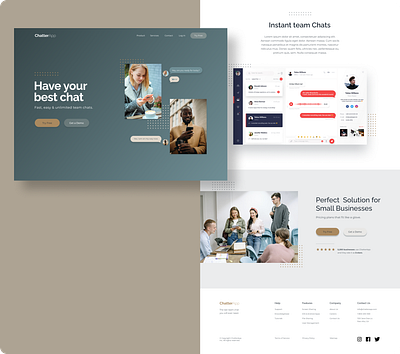 Webpage design for a Chat appliation ui web design