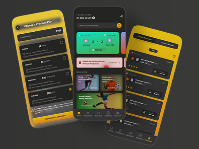 Sports Betting Analysis App (Autopicks & Betcodes) 3d animation autopicks betting football graphic design prediction soccer ui