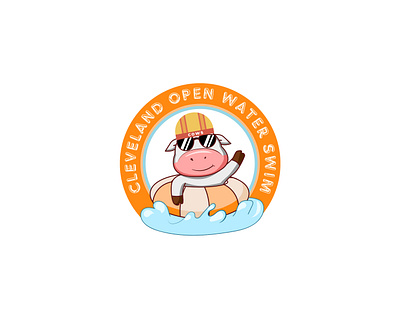 Logo Design Complete for Swin Club (COWS) cow logo cows logo swim club logo swim club logos swim logo