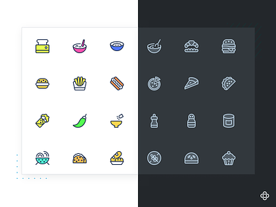 Icons from food & drink categories barbeque breakfast burger cakes chilli cup download drinks egg food fries icons junk oven pizza soup svg toast toaster vector