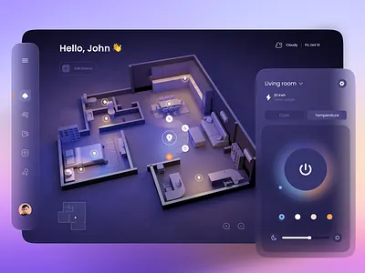 SmartEase - Smart home system app 3d illustration ai dark ui dekstop exploration figma internet of things iot ipad orenji smart home smart system uiux web