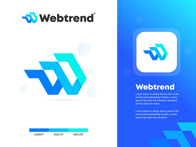 Webtrend 3d ai app application branding creative logo icon logo logo design software tech technology top logo trendy logo ui w letter w logo web web3 website