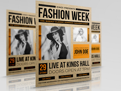 Fashion Flyer Template business clothes design events fashion flyer leaflet party poster wear