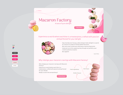 Macaron Factory app bake bakery branding cake design macaron macarons pink strawberry sweet sweetness towers ui ui design user experience user interface ux design webdesign website