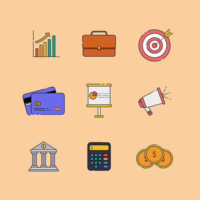 Business and Marketing Icon Set business icon design icon icon set illustration marketing icon