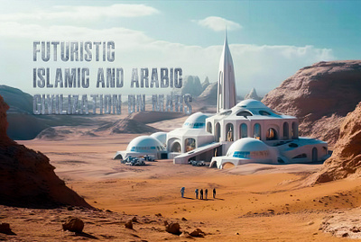 Futuristic Islamic and arabic civilization on Mars 3d ai art fiction future galaxy hollywood illustration islam midjourney nasa netflix space wallpaper