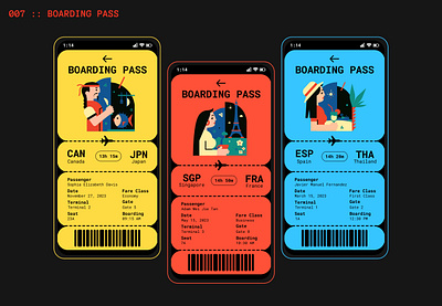 Daily UI #007 - Boarding Pass app design boarding pass dailyui dailyuichallenge design illustration travel