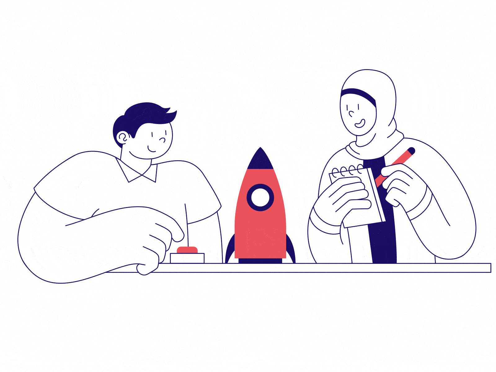 Animation for Bendy style illustration "Startup launch" adobe after effects animation gif animation illustration launch lottie rocket startup vector