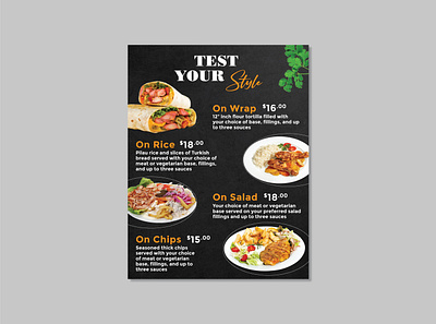 Food Menu (Single Page) 3d animation branding digital menu food flyer food menu food menu design graphic design logo menu menu board motion graphics restaurant menu ui