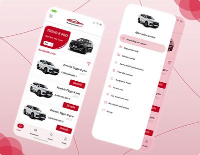 Car shop application ui