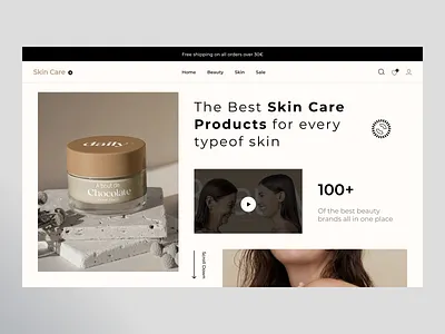 E Commerce Minimal Beatuy Skincare UX/UI Homepage beauty beauty care care design e commerce ecommerce face makeup mask minimal online shopping product shopify shopping skincare treatment ui ux web design website