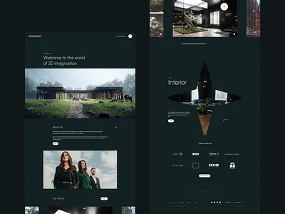 Wizard 3D Studio 3d architecture brand branding dark elegance graphicdesign identity interior landing page logo luxury minimal minimalism website