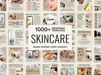 Skincare Social Media Template 3d animation beuaty salon brand awareness branding bundle template canva template content planner design graphic design illustration instagram feed instagram template logo makeup permanent makeup skincare ui ux vector