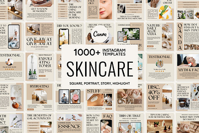 Skincare Social Media Template 3d animation beuaty salon brand awareness branding bundle template canva template content planner design graphic design illustration instagram feed instagram template logo makeup permanent makeup skincare ui ux vector