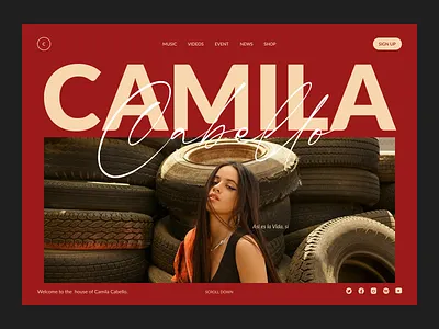 Camila Cabello - Artist Website artist web design artist website bold typography bold website camila cabello camila homepage camila website celebrity music homepage music website singer ui typography website web design